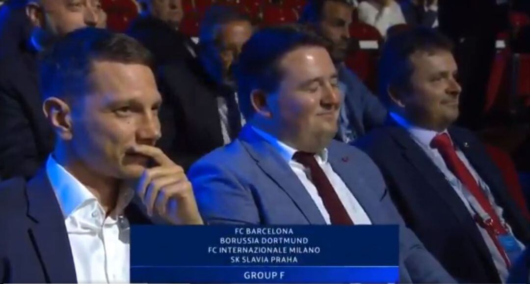 La reacción del representante del Slavia de Praga.