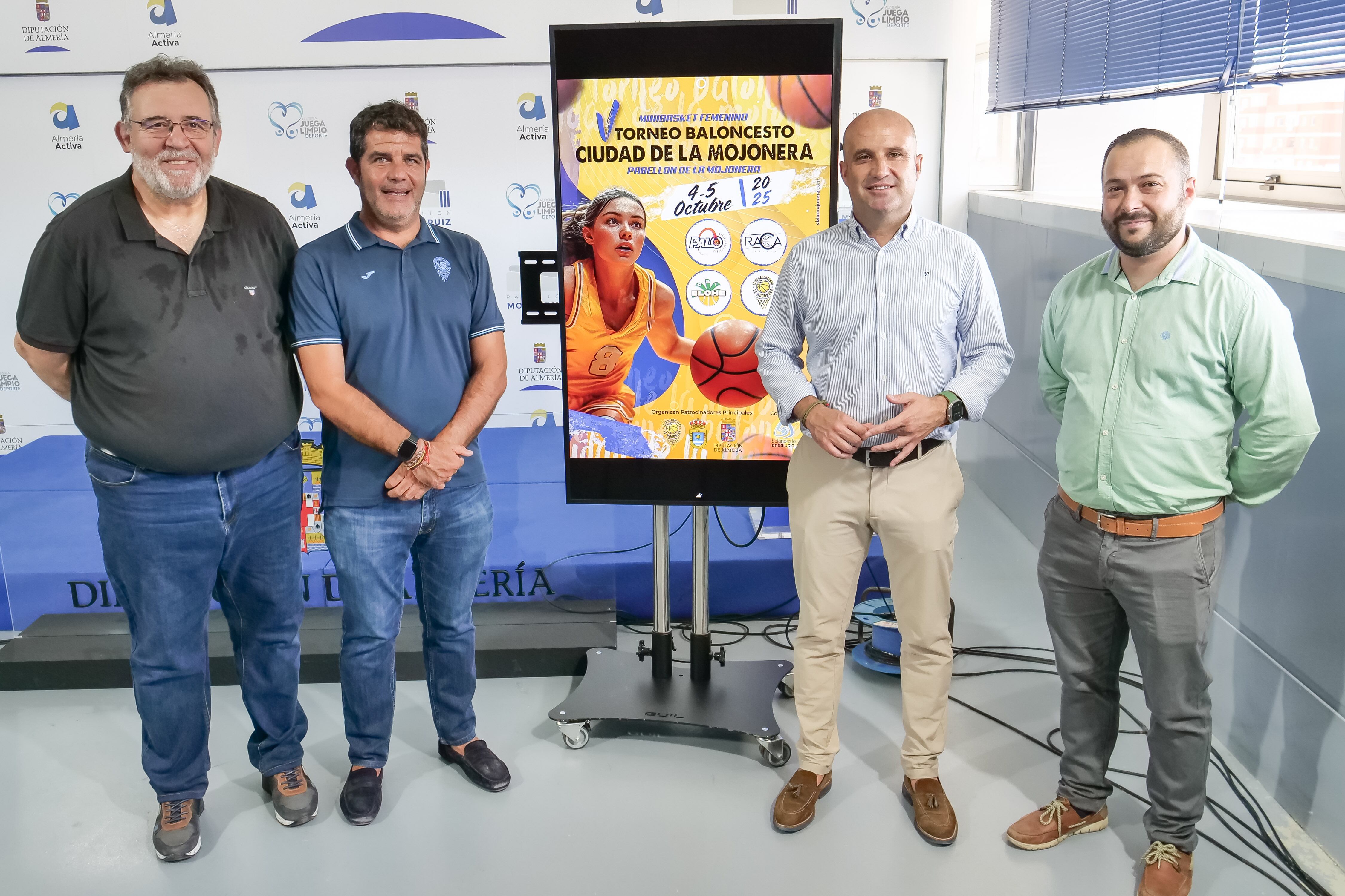 Diputación, CB La Mojonera y Ayuntamiento presentan la quinta edición del Torneo ‘Ciudad de La Mojonera’.
