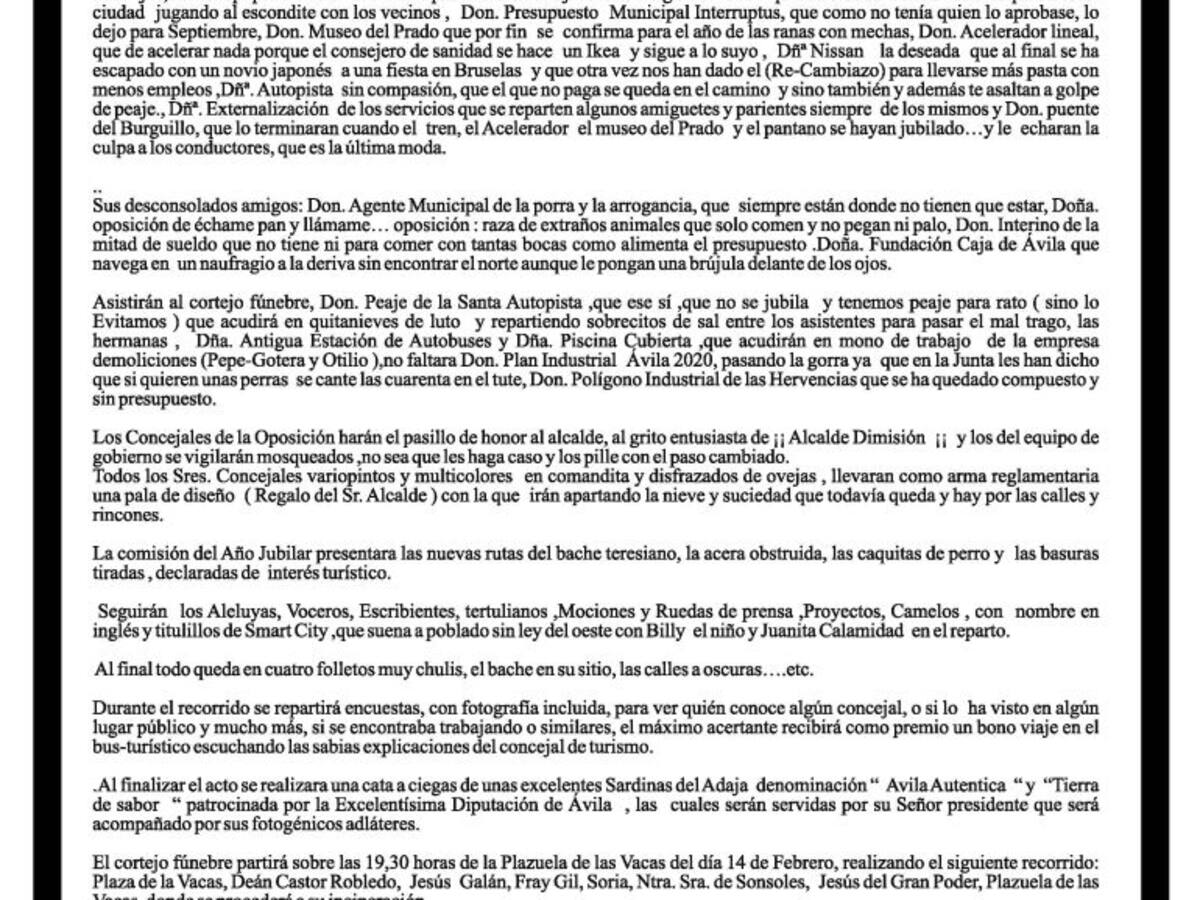 La esquela 'Sin piedad'