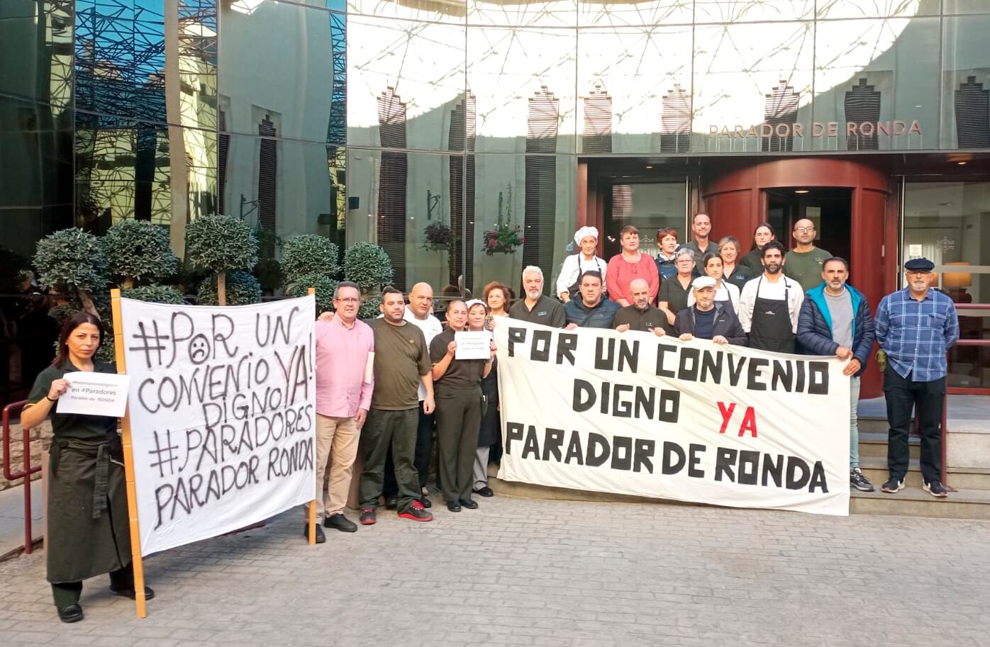 Protesta en el parador de Ronda