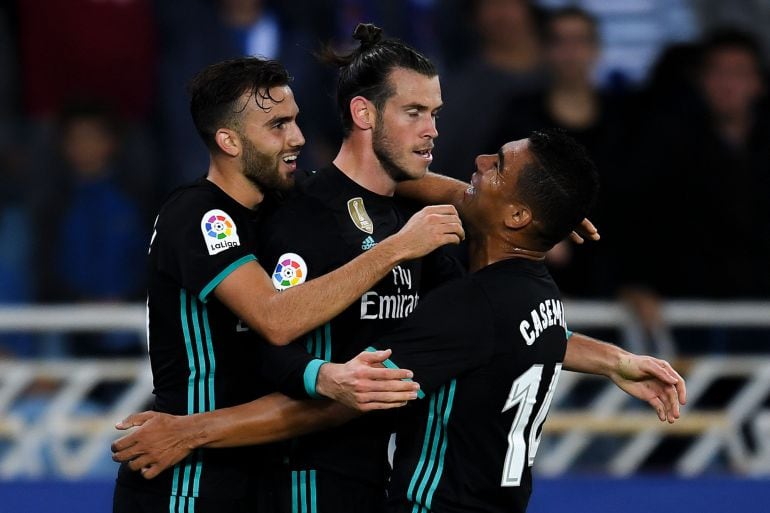 Borja Mayoral, Gareth Bale y Casemiro.