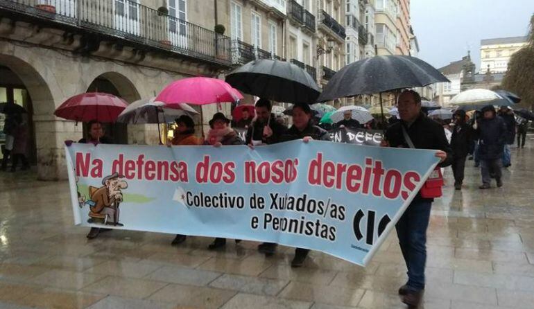 Una protesta de los jubilados lucenses por las pensiones