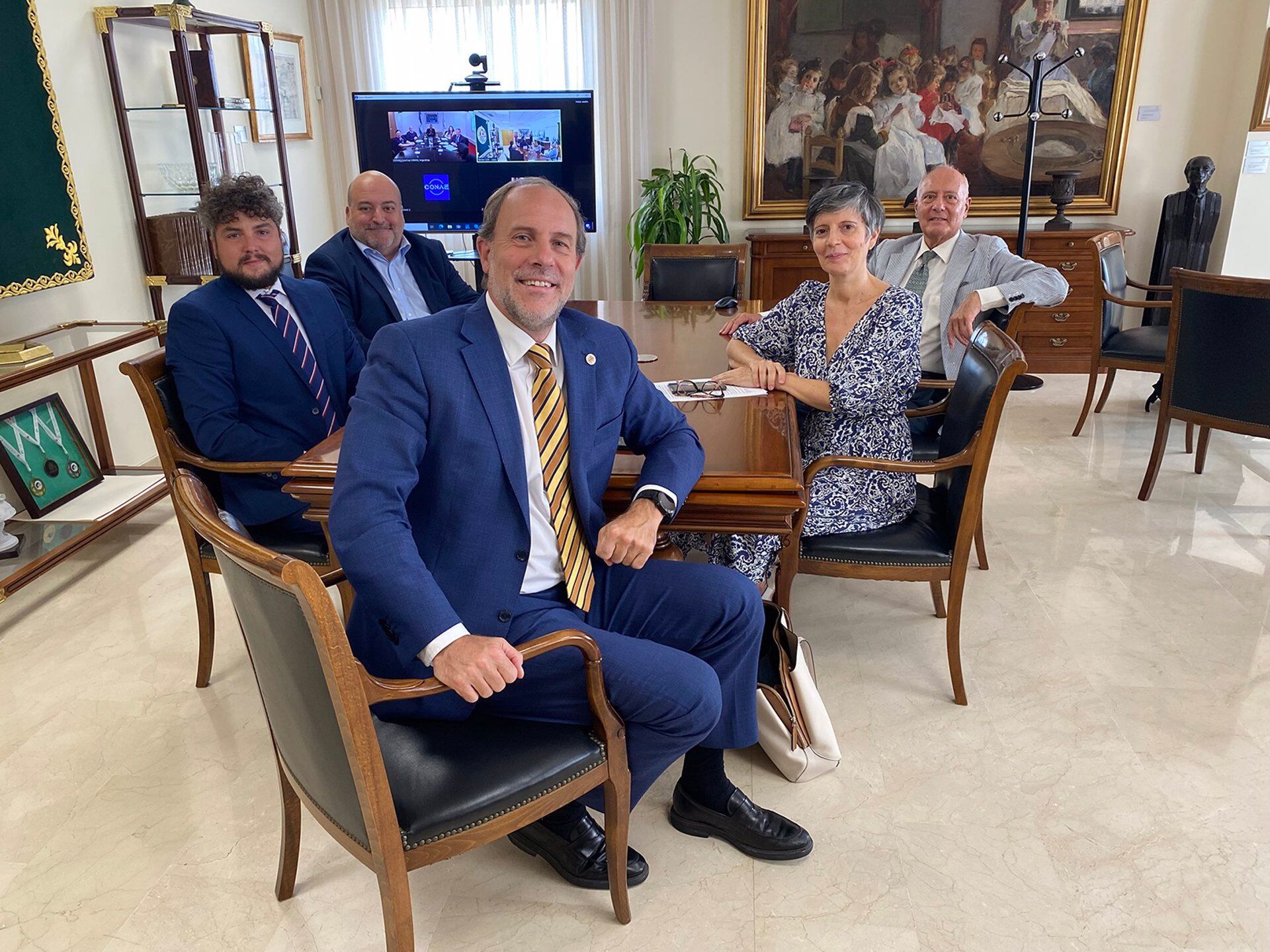 El Rector de la UJA, Nicolás Ruiz Reyes, durante una reunión online mantenida con la Conae