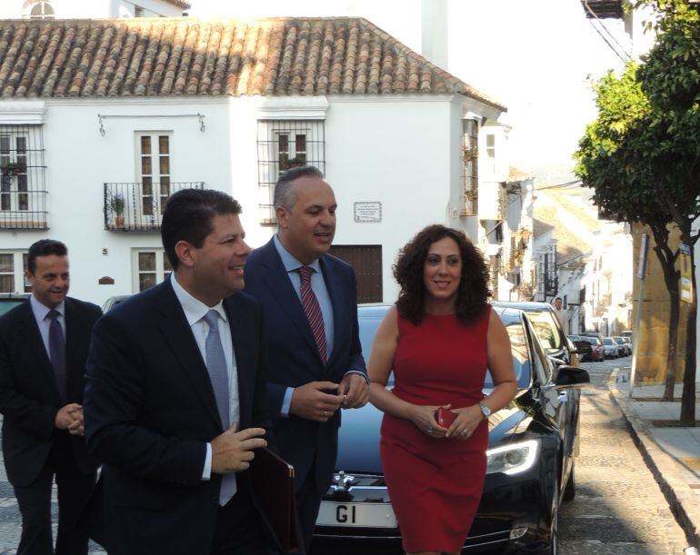 Fabián Picardo, durante su visita a San Roque.