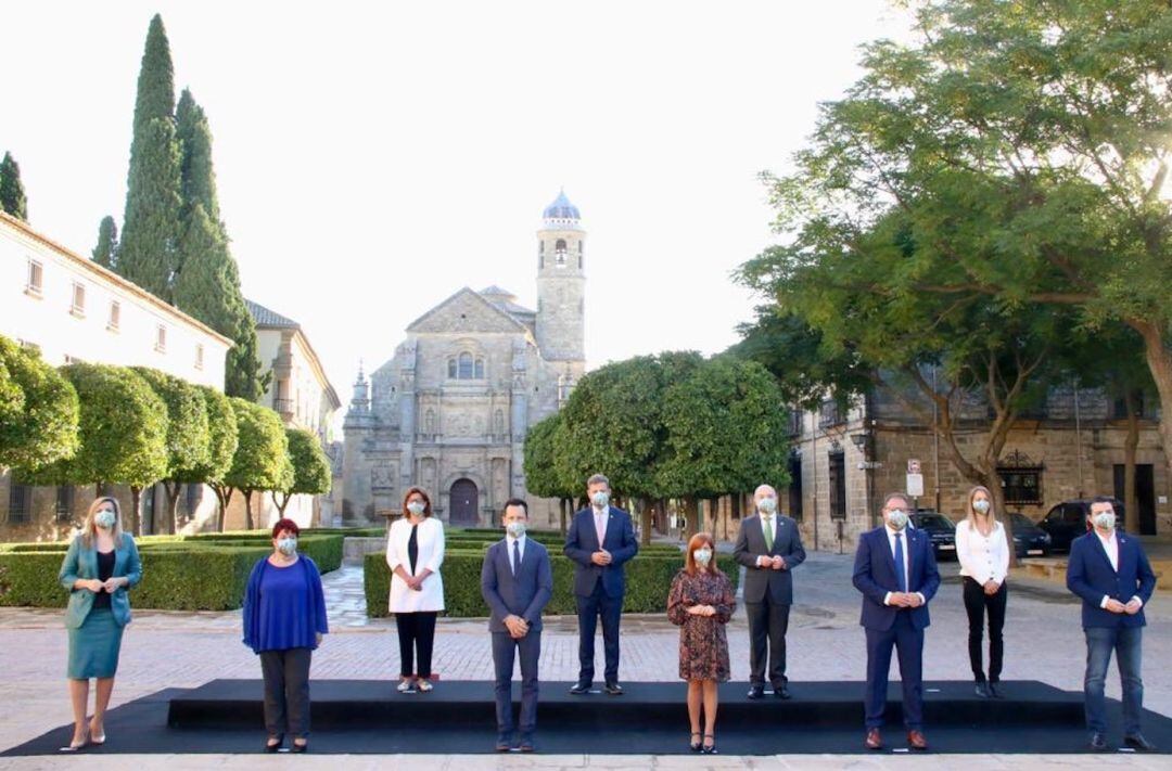 Los alcaldes del Grupo Ciudades Patrimonio de la Humanidad que han asistido a la Asamblea celebrada en Úbeda