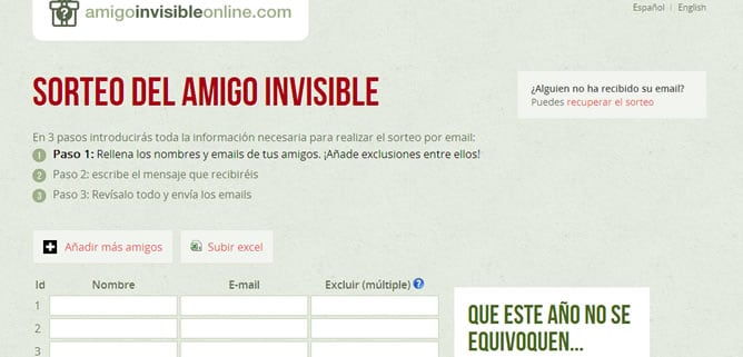 Una aplicación que simplifica el sorteo para realizar un juego diferente del clásico amigo invisible.