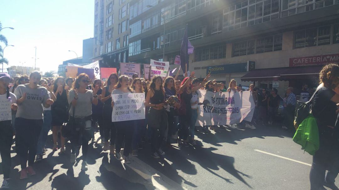 Manifestación contra la violencia de género en Las Palmas de Gran Canaria.