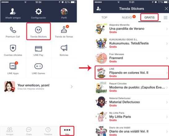 Cómo utilizar el &#039;sticker&#039; de la paella en Line