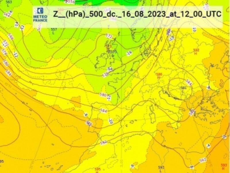 El mapa de temperatures del Servei Meteorològic.