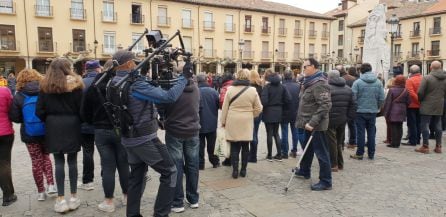 Momento de la grabación del spot en Palencia