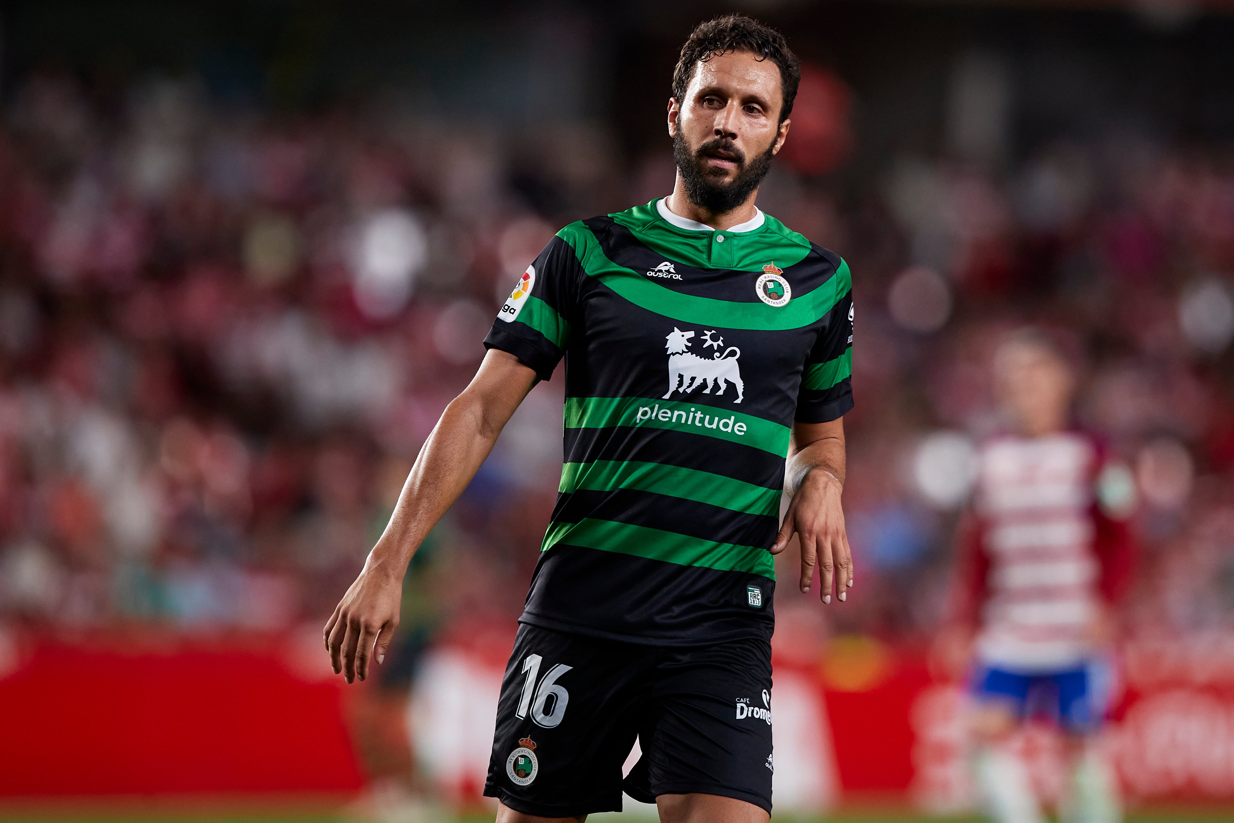 GRANADA, SPAIN - AUGUST 20: German Sanchez of Racing Club de Santander looks on during the LaLiga Smartbank match between Granada CF and Racing Club de Santander at Estadio Nuevo Los Carmenes on August 20, 2022 in Granada, Spain. (Photo by Fermin Rodriguez/Quality Sport Images/Getty Images)