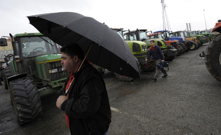 Un ganadero gallego en una de las últimas protestas por la situación del sector lácteo