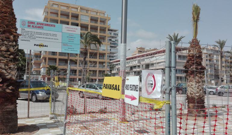 La avenida Niza, aún en obras la pasada festividad de Santa Faz