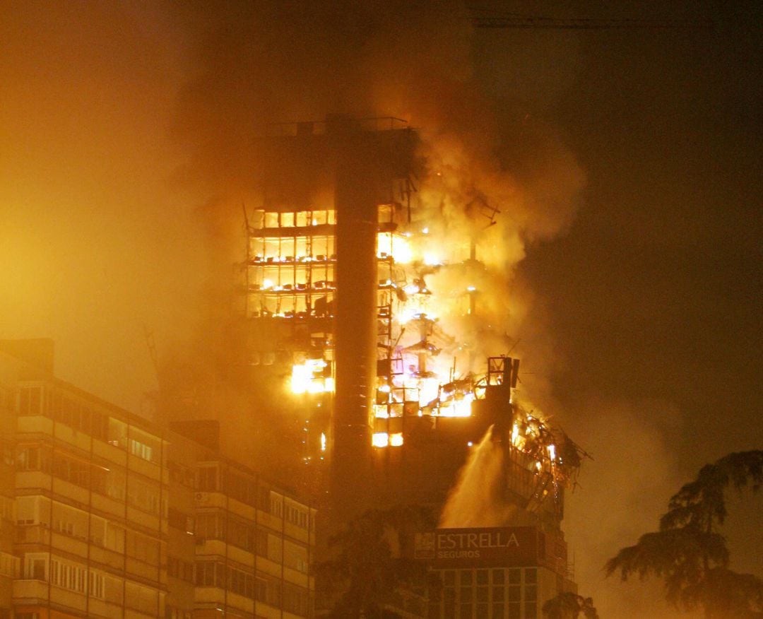 El incendio del edificio Windsor tuvo lugar en Madrid en febrero del 2005.