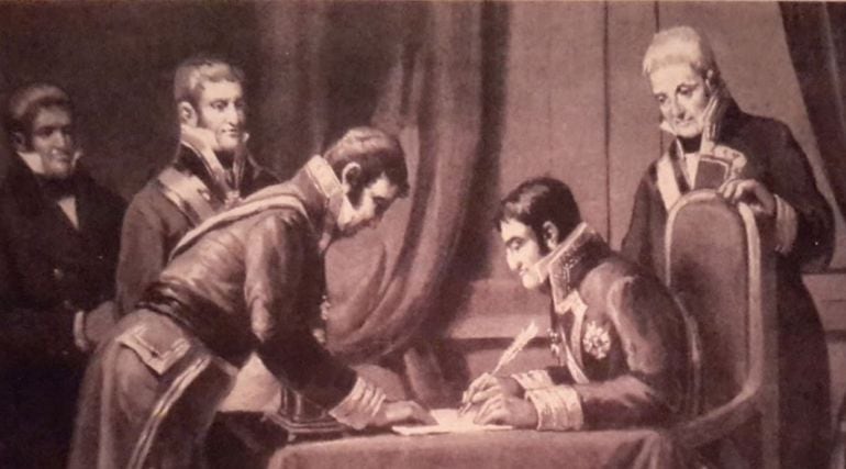 Fernando VII, firmando la derogación de la Constitución de 1812