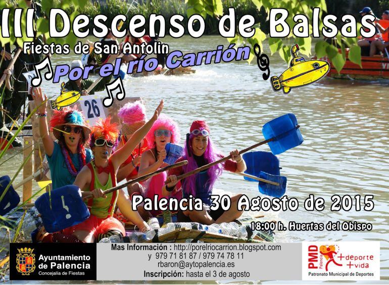 Cartel del III Descenso de Balsas por el Río.