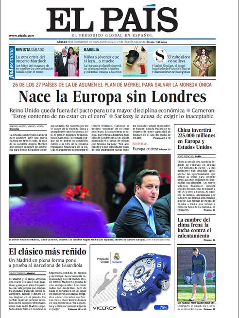 El País: &quot;Nace la Europa sin Londres&quot;