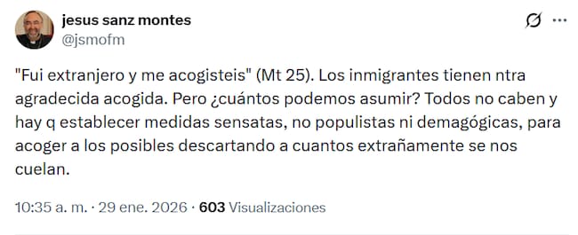 Mensaje en la red social X del arzobispo de Oviedo, Jesús Sanz