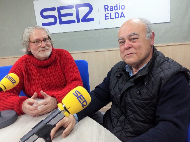 José Mateos y Ramón González, presidente de la Cofradía de los Santos Patronos de Elda