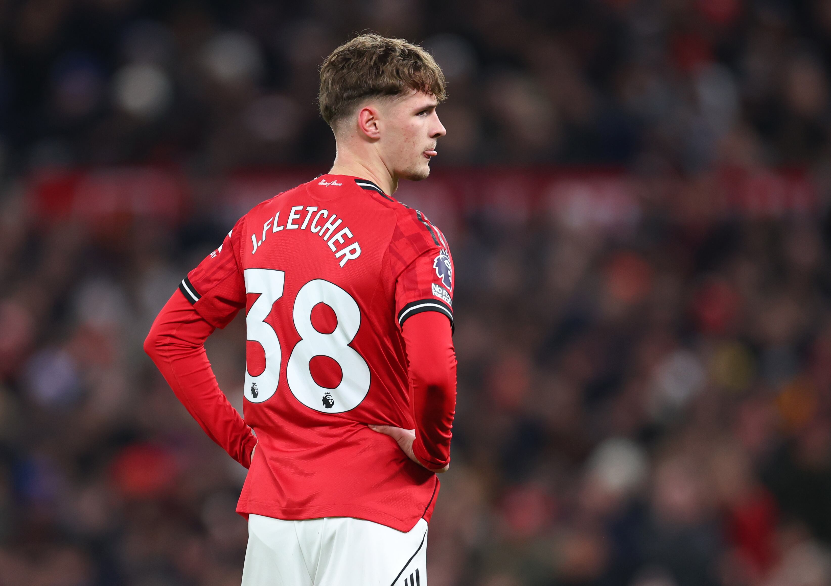 Jack Fletcher, durante un partido con el Manchester United