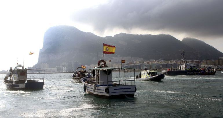 protesta de los pescadores por el acoso de Gibraltar en el verano de 2014