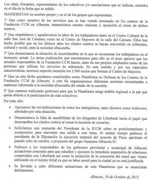 Pincha en la foto y lee el manifiesto en defensa de la Fundación CCM