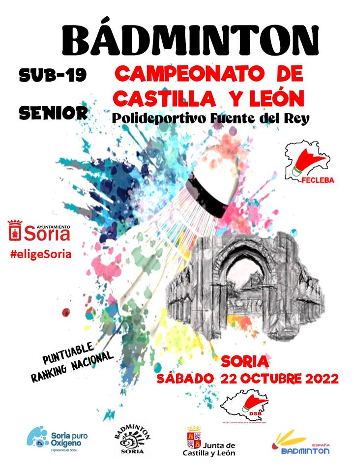 Cartel del Campeonato de Castilla y León de Bádminton en Soria.