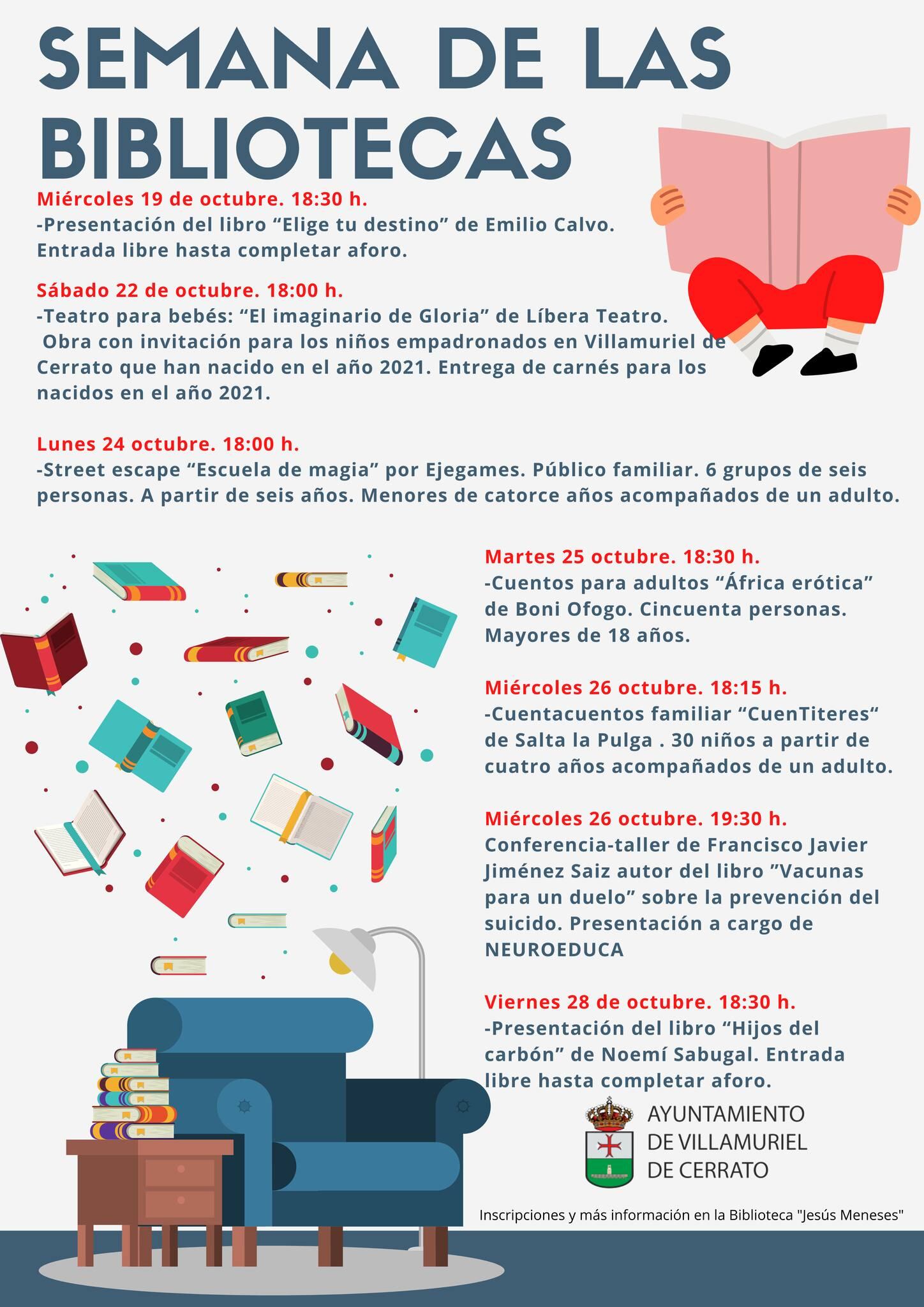 Programación de la Semana de las Bibliotecas en Villamuriel de Cerrato