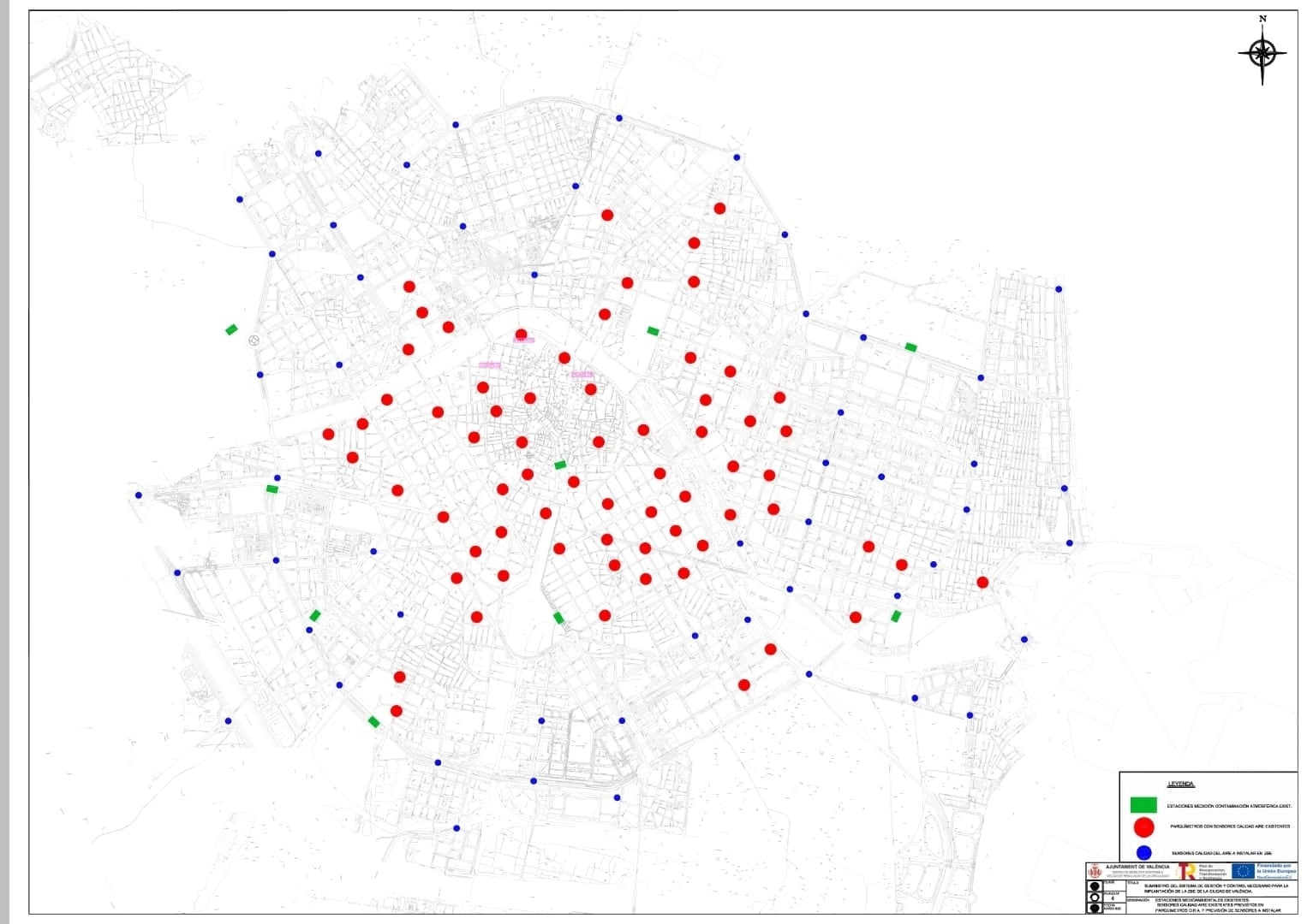 Mapa de la infraestructura técnica licitada para la ZBE de València