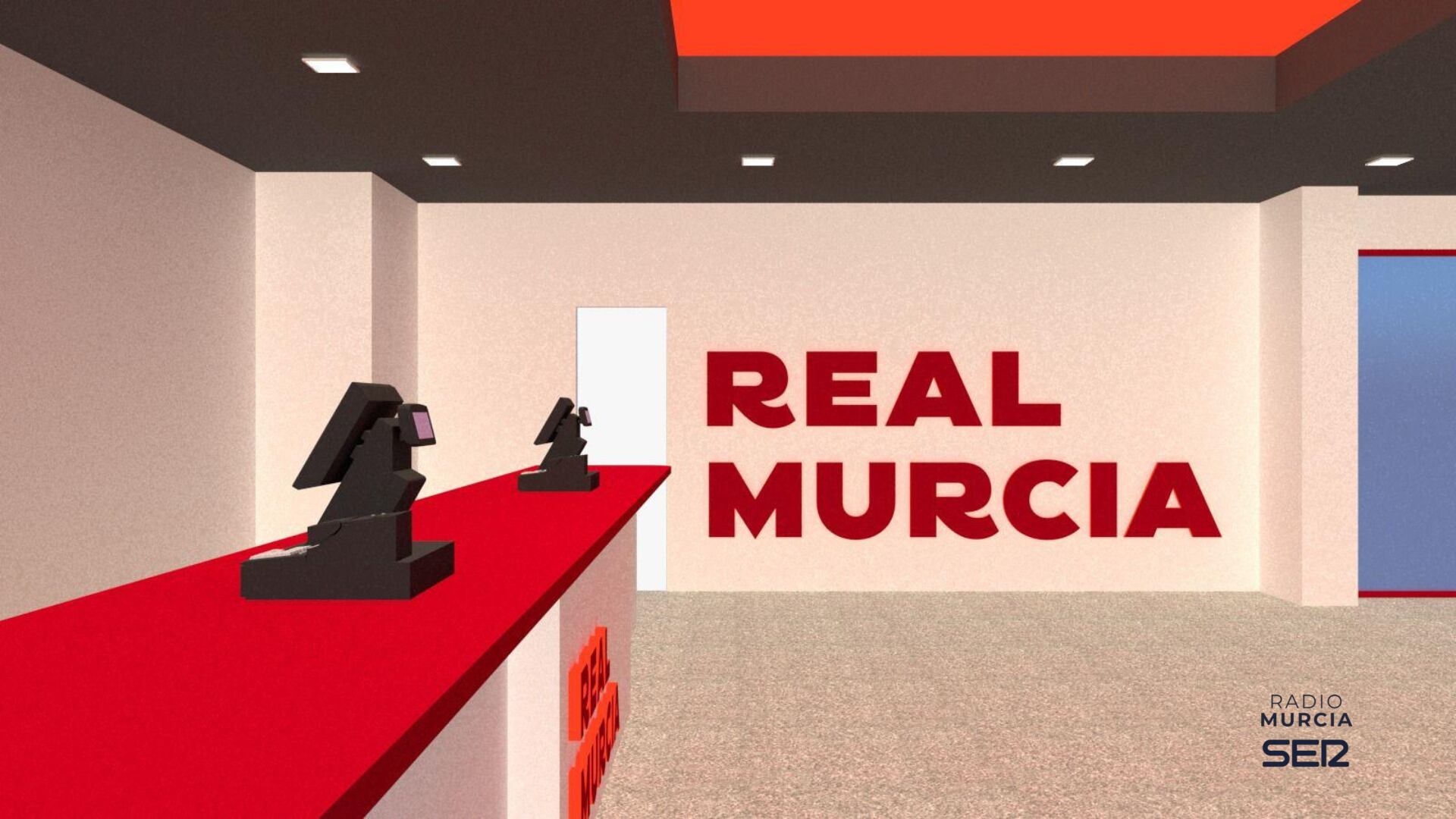 Maqueta de la nueva tienda oficial del Real Murcia.