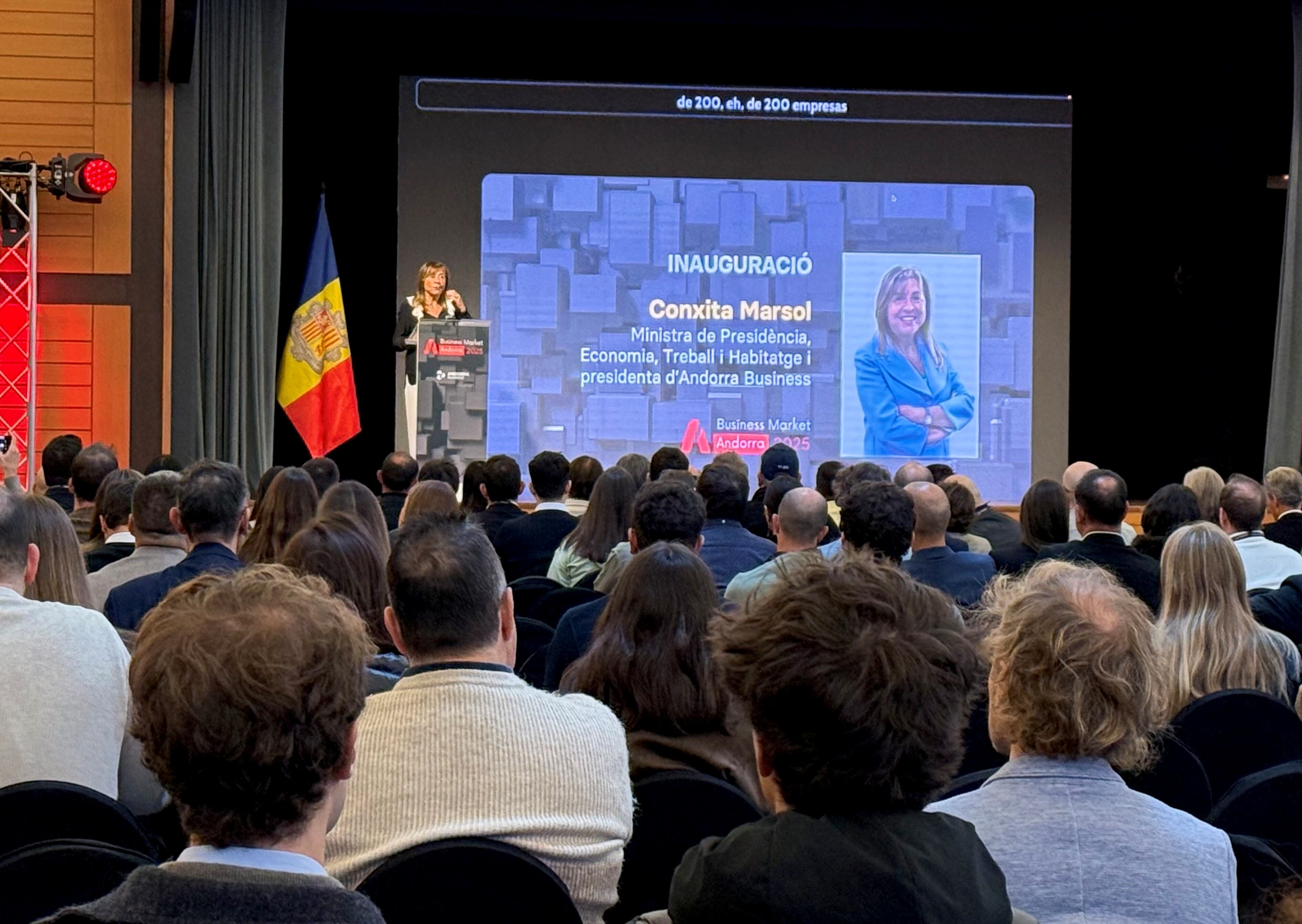 La ministra d'Economia i Empresa, Conxita Marsol, durant l'Andorra Business Market
