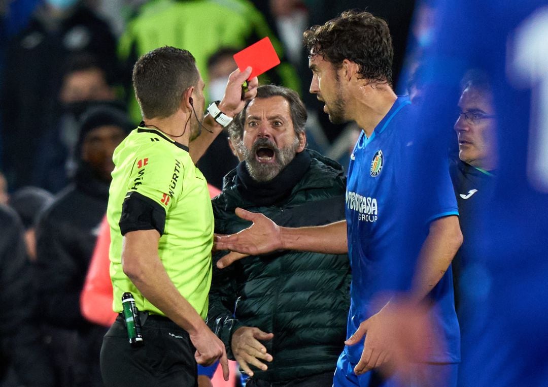 Quique Sánchez Flores, tras ser expulsado en el Getafe - Athletic