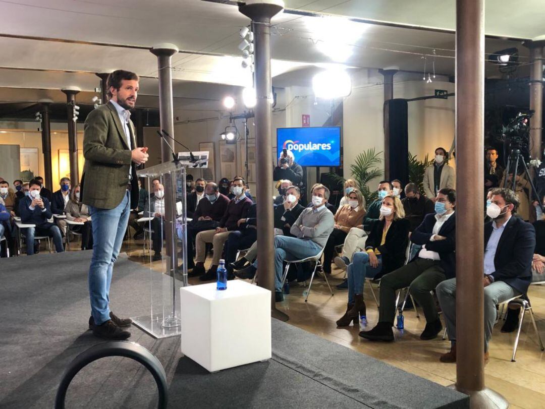 Pablo Casado durante su intervención en Botines