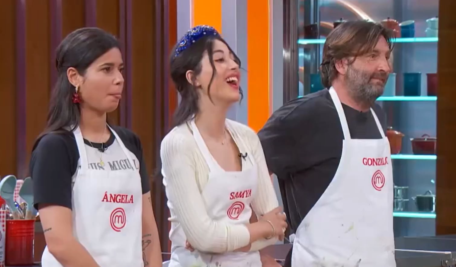 Ángela, Samya y Gonzalo en MasterChef 12.