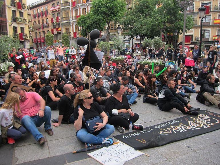 Vecinos de Seseña se manifiestan en la Plaza de Zocodover 