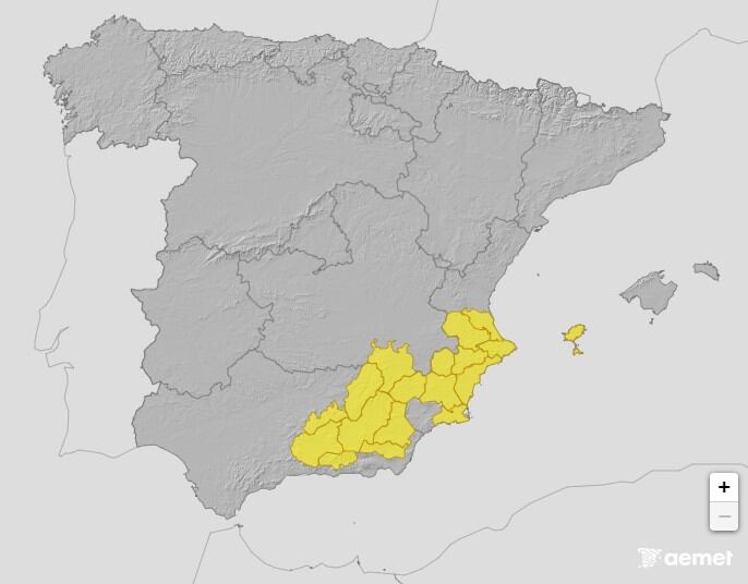 Alerta amarilla para hoy decretada por la AEMET.