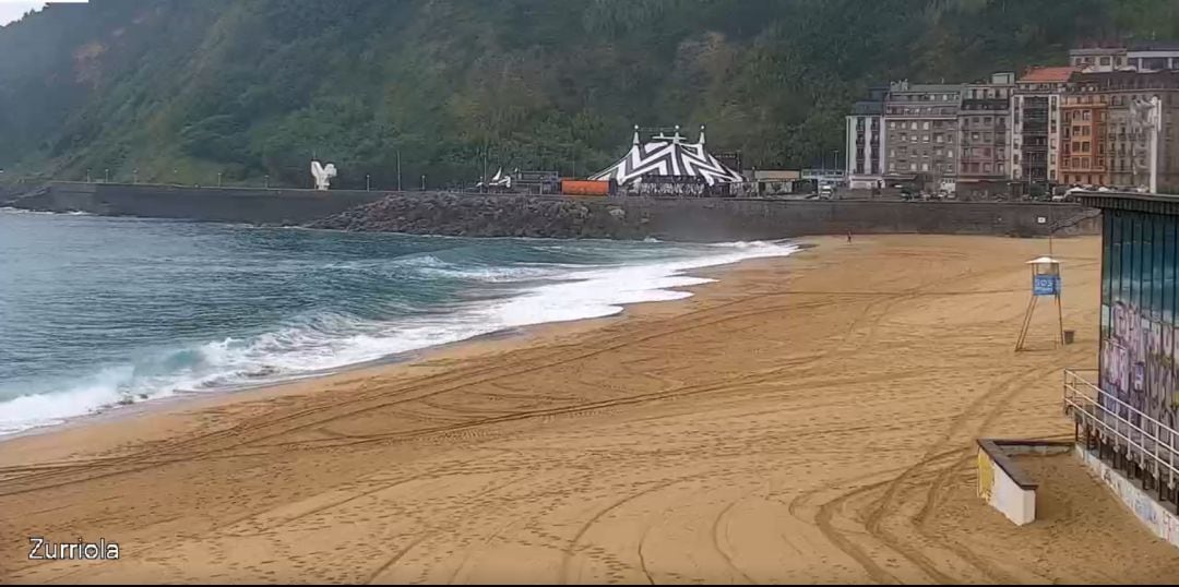 Playa de la Zurriola, esta mañana