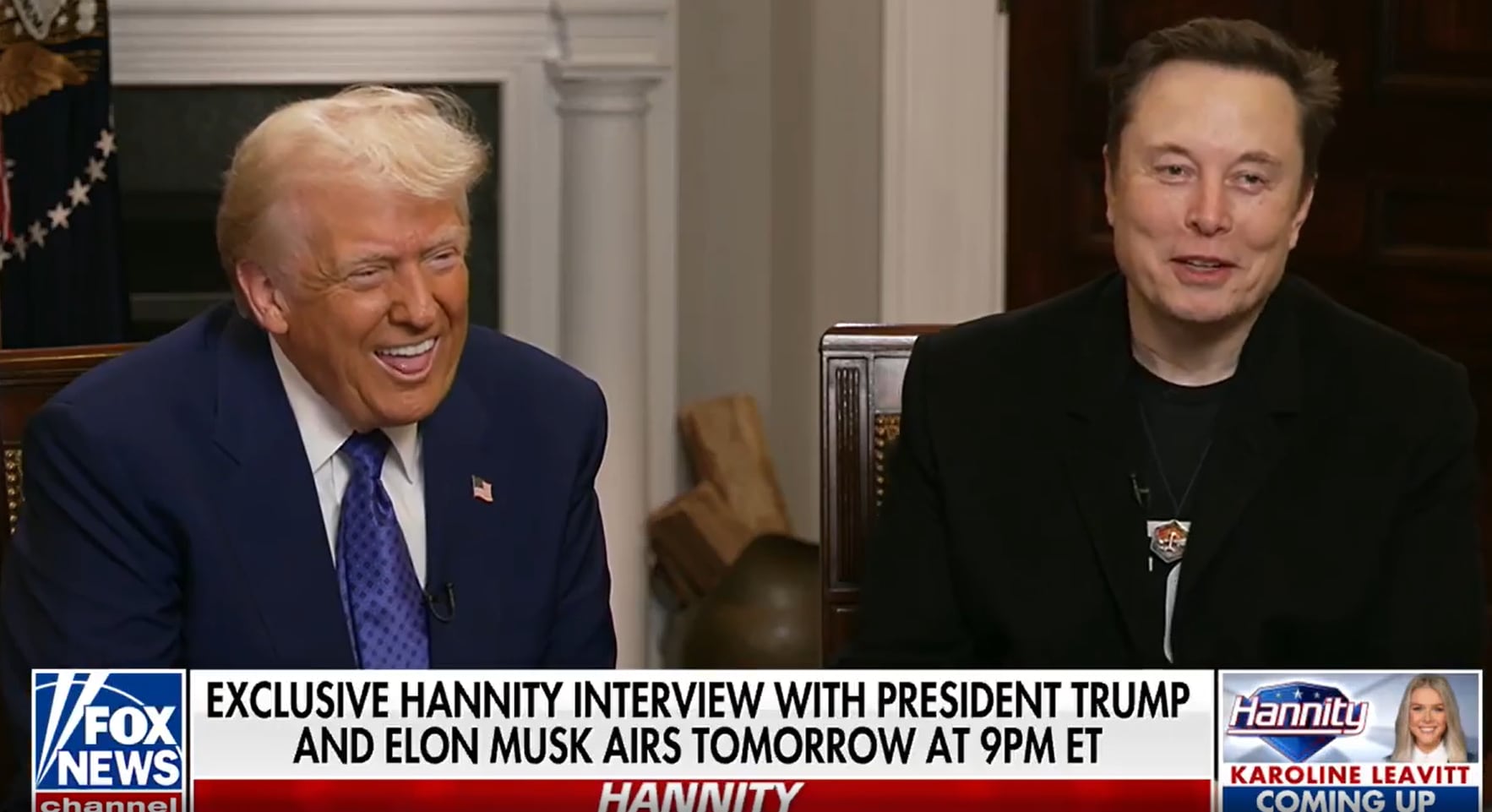 Trump y Musk, durante la entrevista en la Fox.