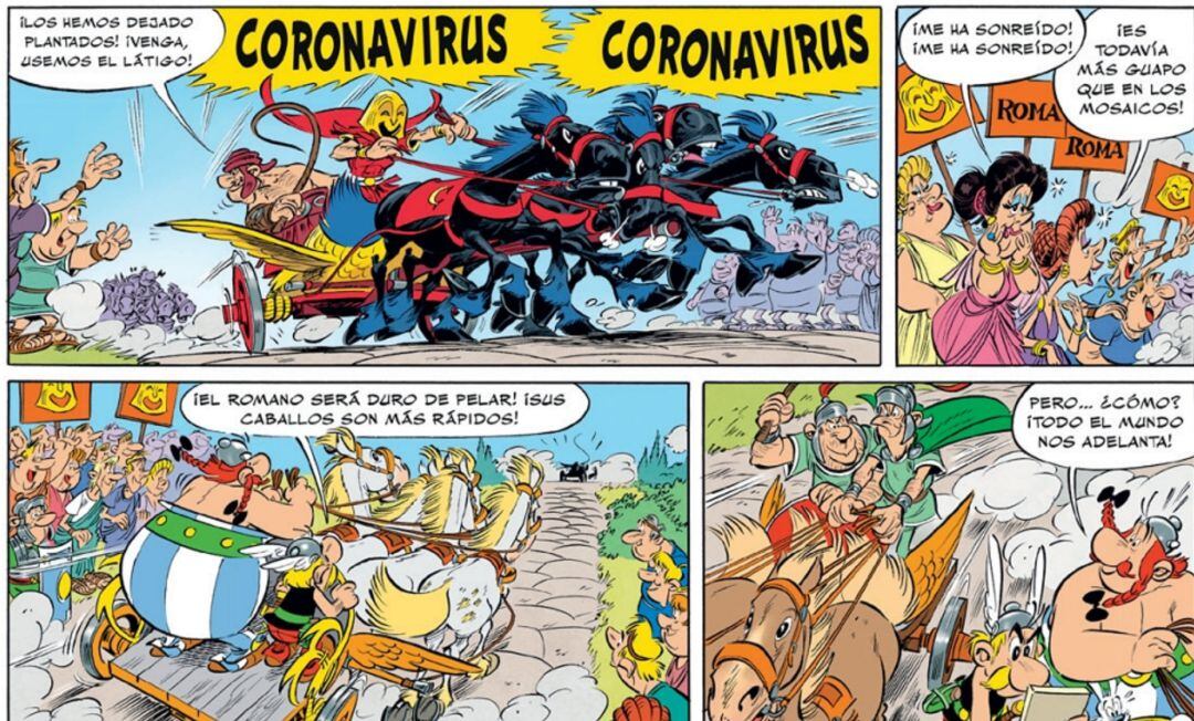 Astérix y Obélix se enfrentan a Coronavirus.