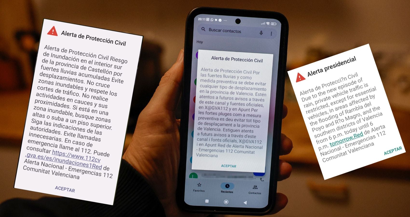 Imagen de la alerta (ES-Alert) que recibió la población el día la DANA 29 de octubre