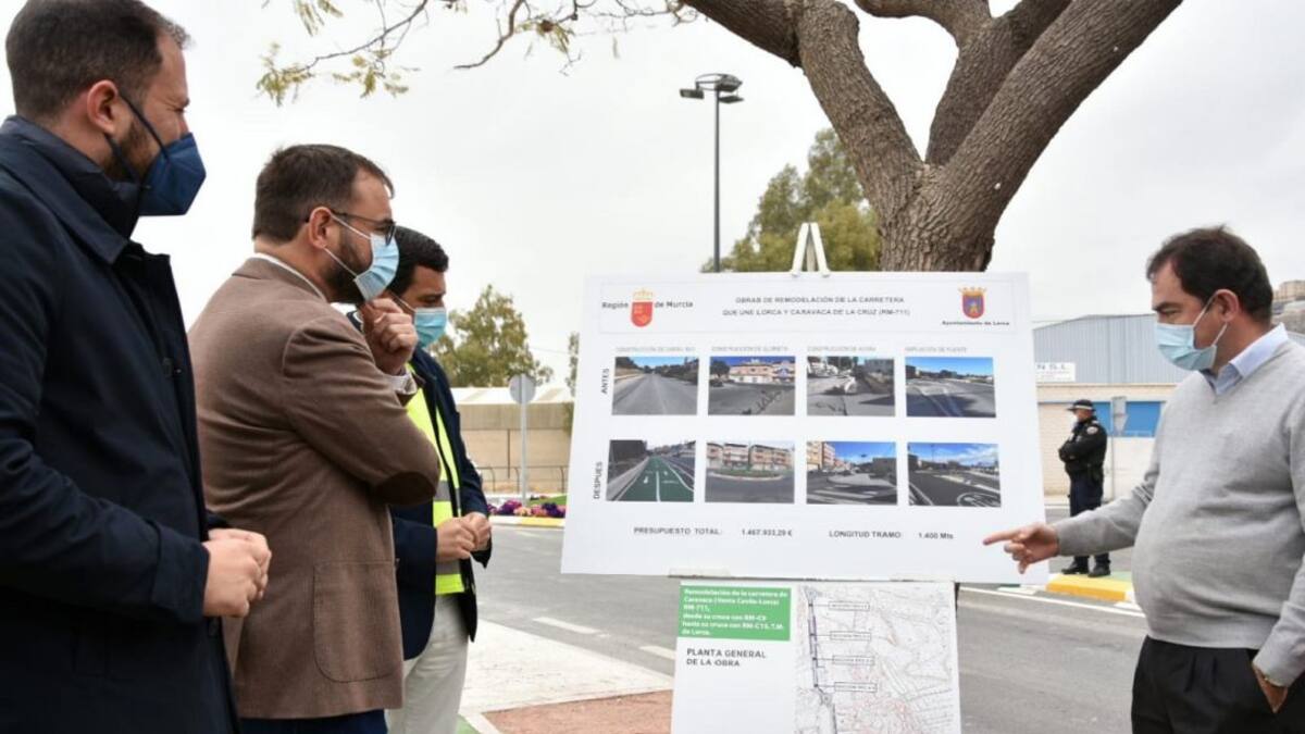 La carretera de Lorca-Caravaca mejora la entrada a la ciudad con la creación de un carril bici