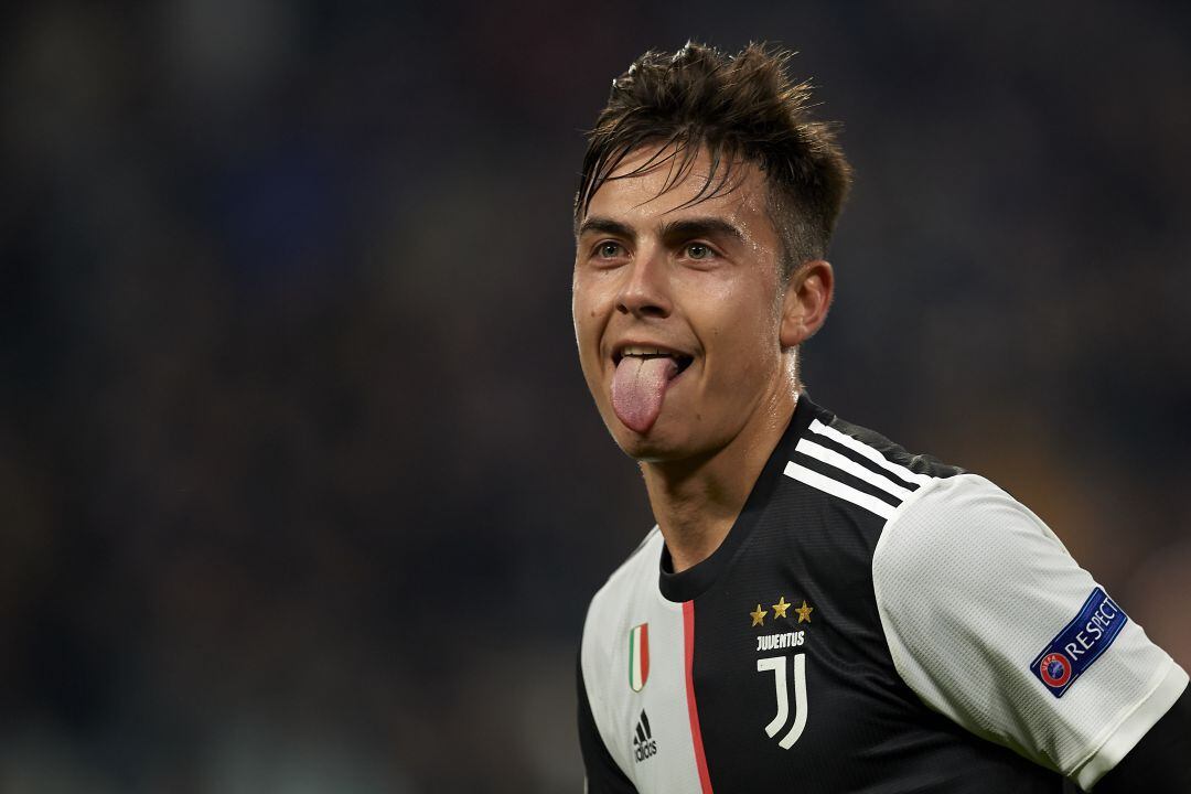 Dybala celebra su gol al Atlético de Madrid.