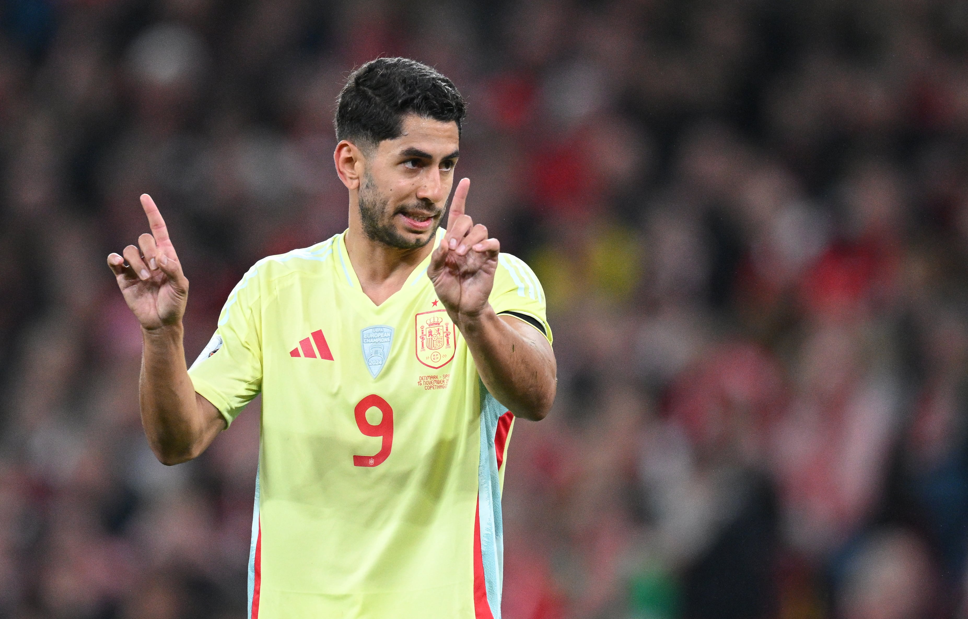 Ayoze Pérez, durante el partido de la Nations League entre Dinamarca y España