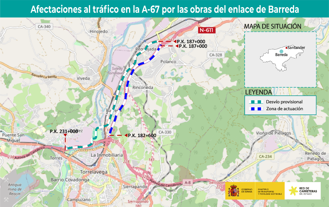 Afectaciones al tráfico en la A-67