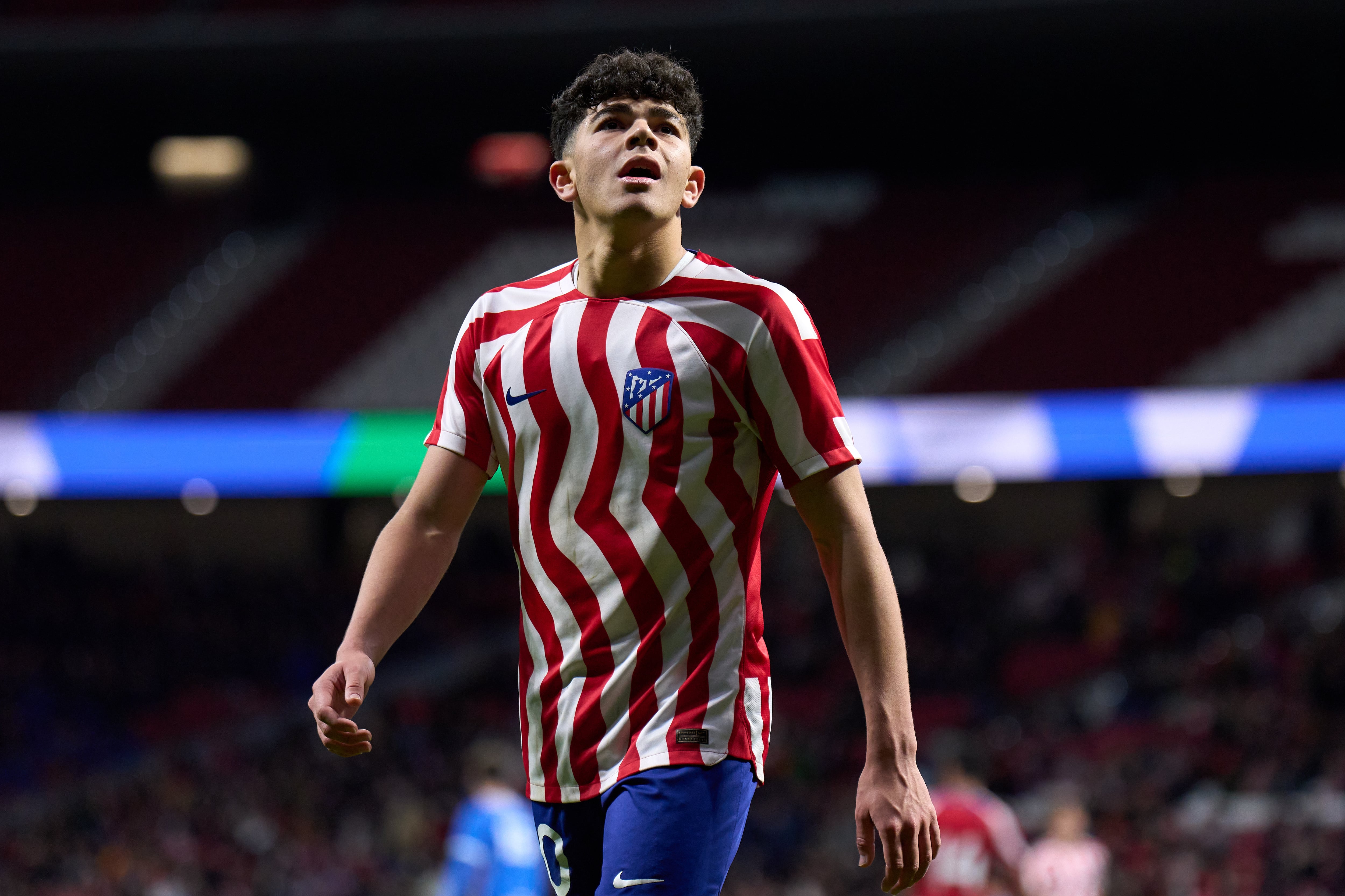 Salim El Jebari durante un partido de la UEFA Youth League con el Atleti