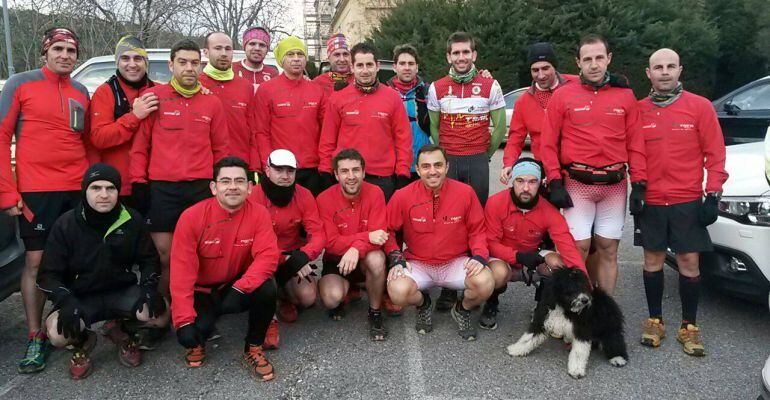 Algunos de los miembros del club de montaña Trailrunners de Jaén durante la edición de 2014.