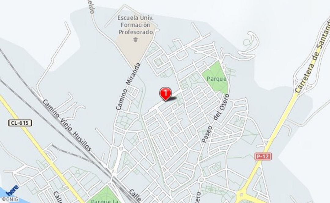 Zona en la que se produjo el accidente en Palencia
