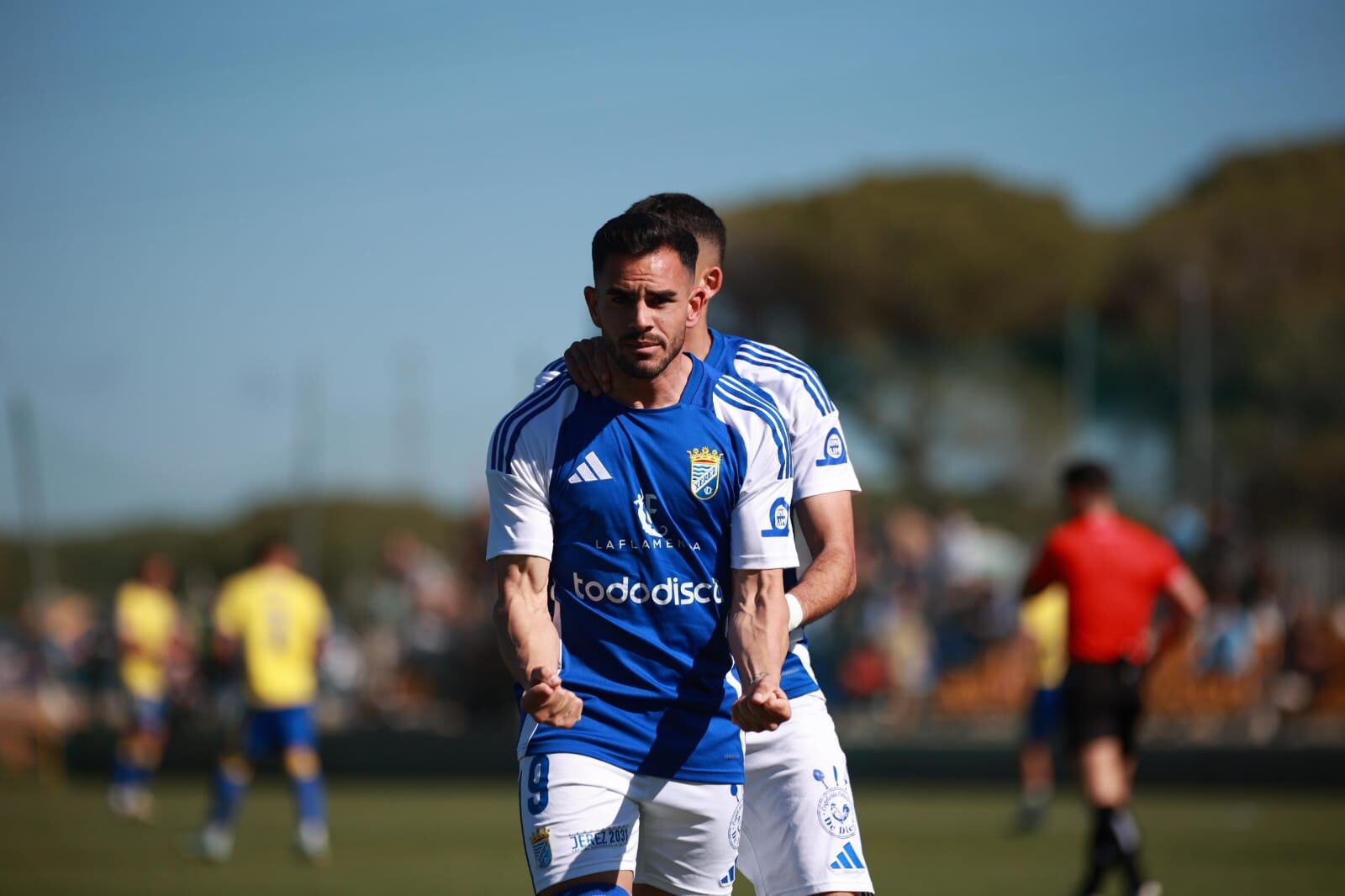 Nané celebra su gol ante el Cádiz Mirandilla