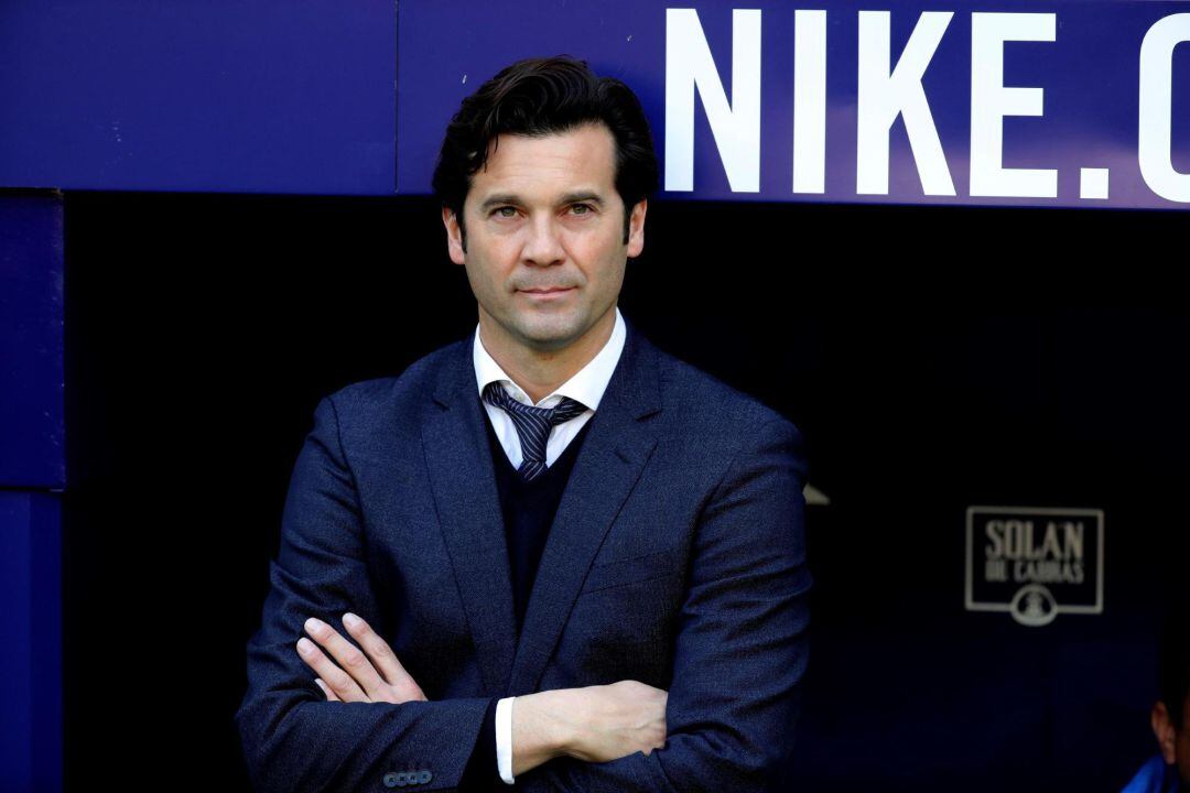 Solari, durante el partido contra el Atlético. 