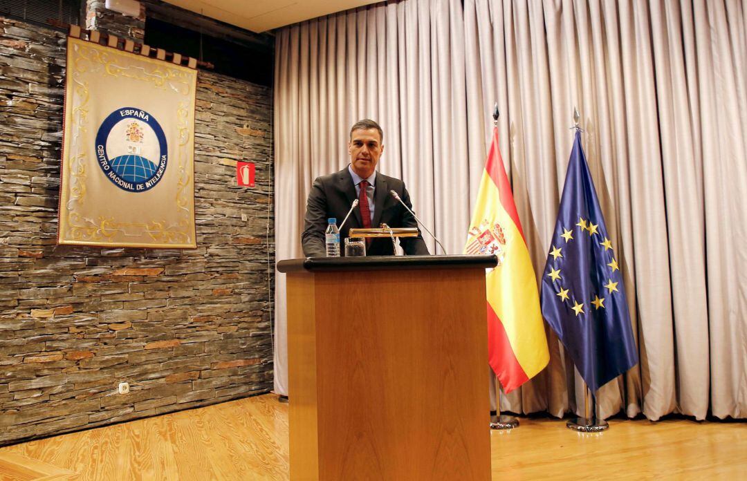 El presidente del Gobierno, Pedro Sánchez, ha visitado hoy las dependencias del Centro Nacional de Inteligencia.